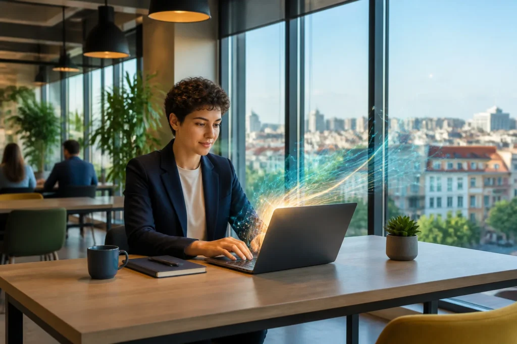Connectivite numerique dans un espace de coworking moderne