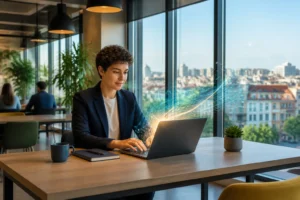 Connectivite numerique dans un espace de coworking moderne