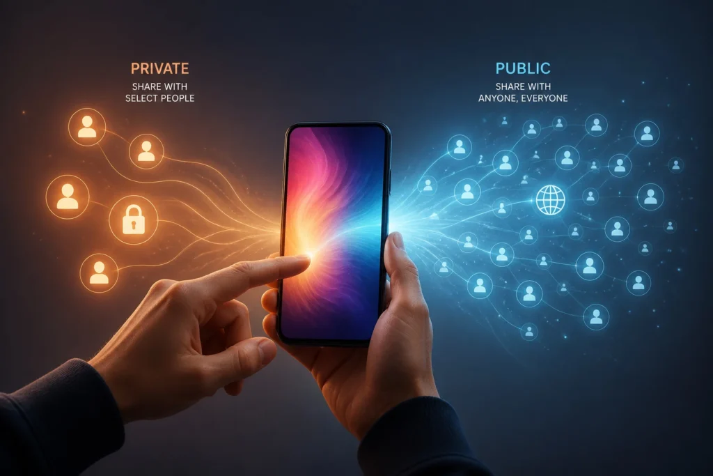Partage prive ou public votre choix